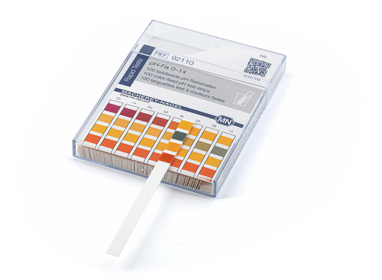 Macherey-Nagel, Lab-Grade pH Indicator Strips, Range: 0.0-14.0, 92110, 100/Box