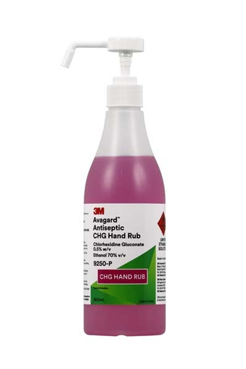 3M Avagard Antiseptic CHG Hand Rub (9250-P) - 500mL Pump Bottle