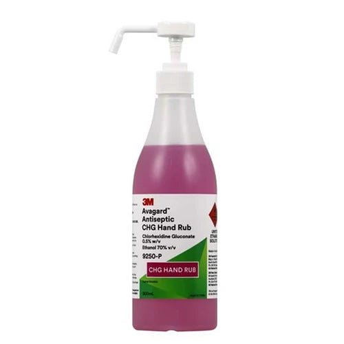 3M Avagard Antiseptic CHG Hand Rub (9250-P) - 500mL Pump Bottle