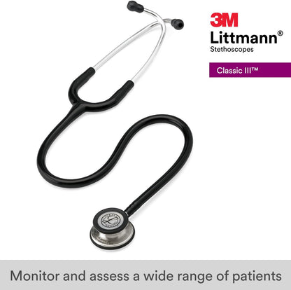3M Littmann Classic III Stethoscope 5620 Dual-Sided Black Tube 68cm