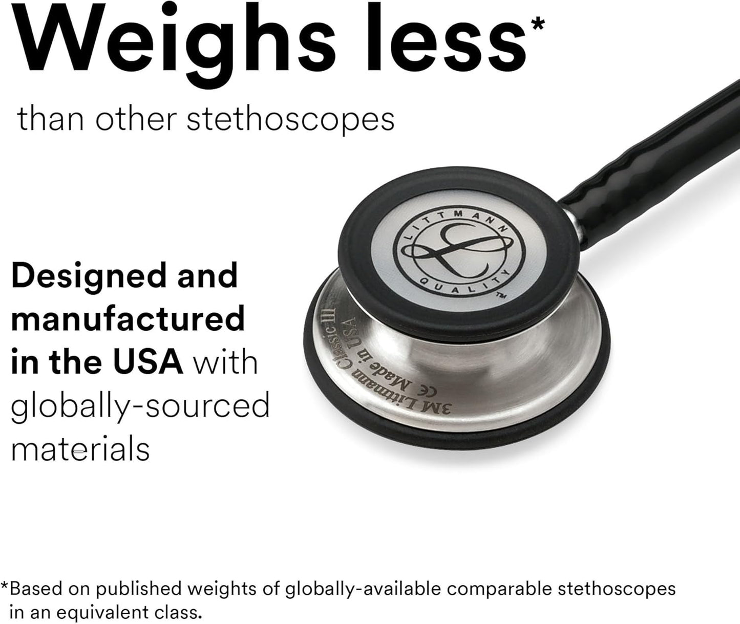 3M Littmann Classic III Stethoscope 5620 Dual-Sided Black Tube 68cm