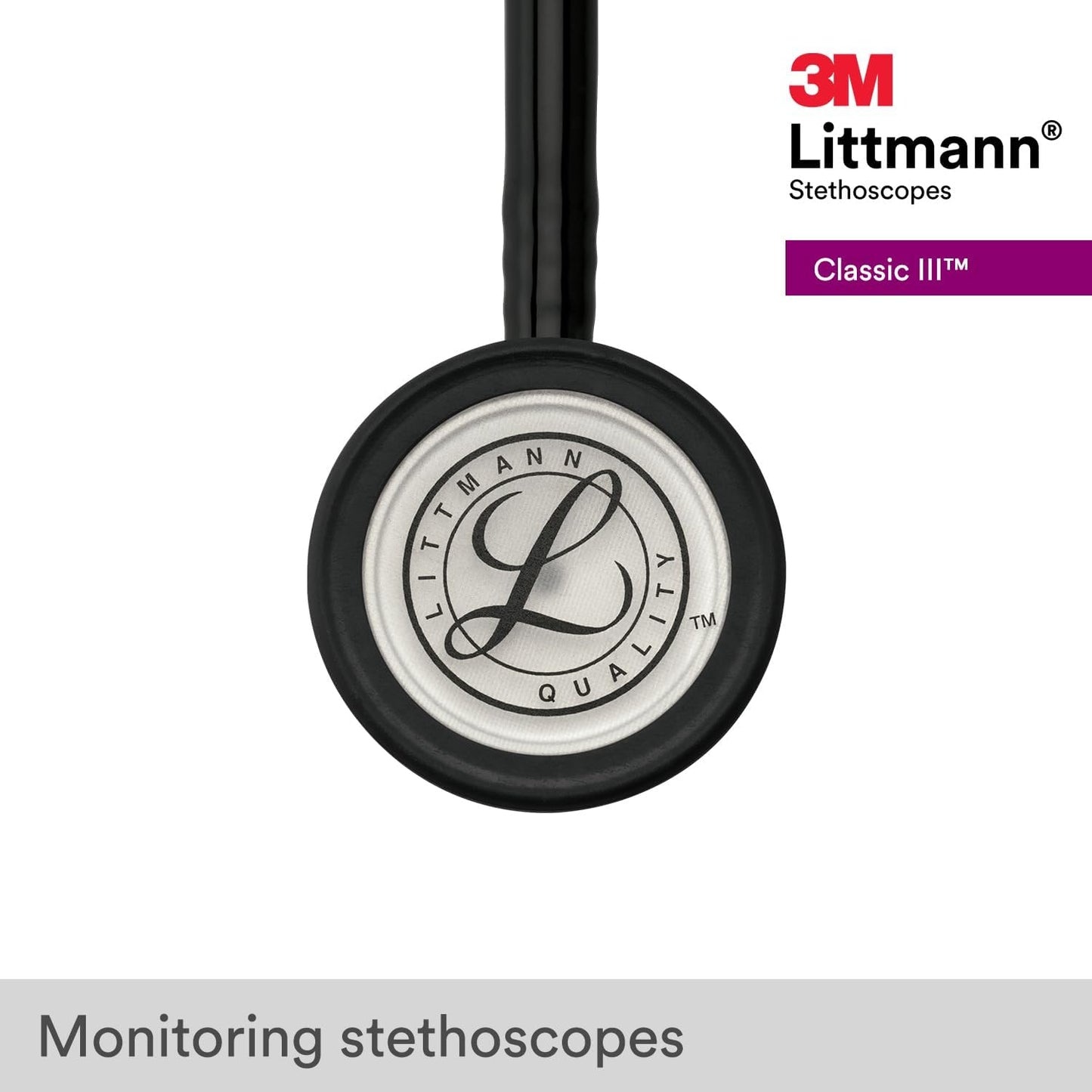 3M Littmann Classic III Stethoscope 5620 Dual-Sided Black Tube 68cm