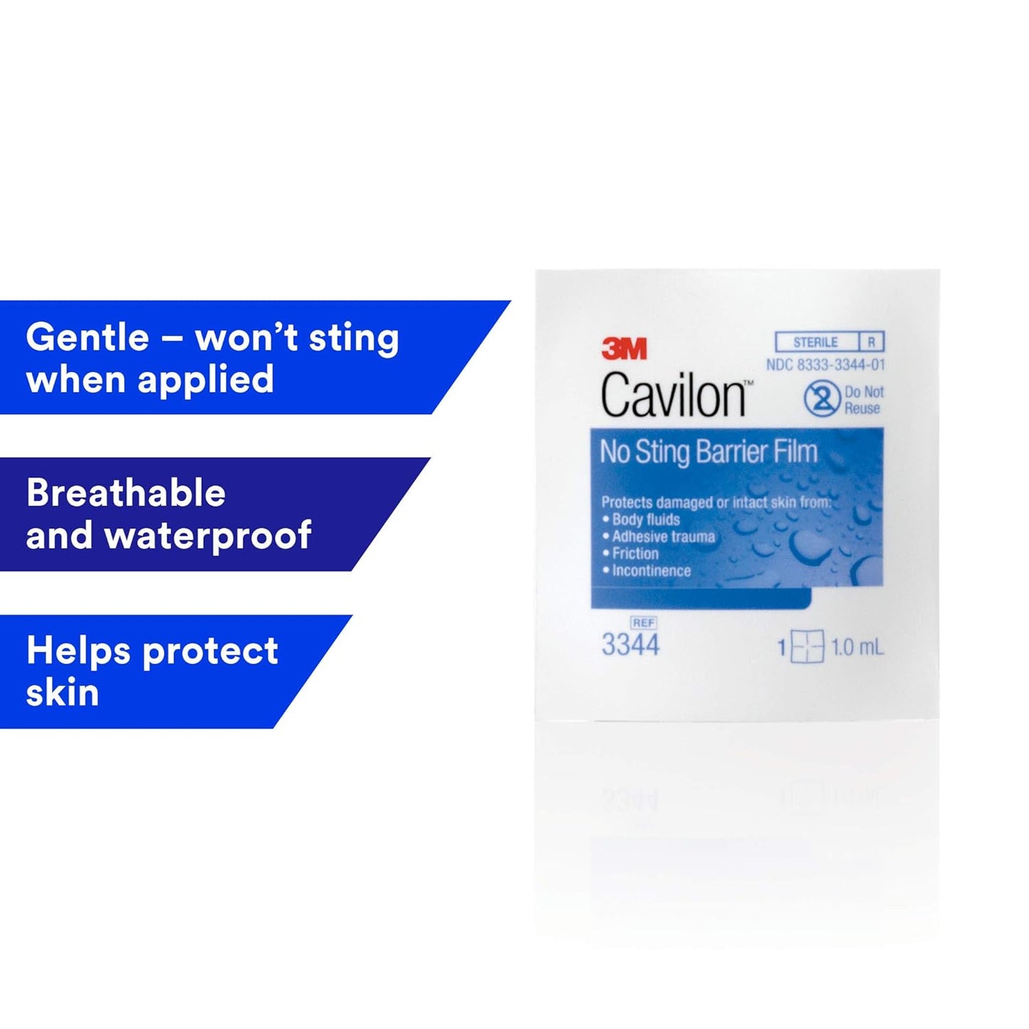 3M Cavilon No-Sting Barrier Film Wipes (3344)- Box of 30 x 1mL Wipes
