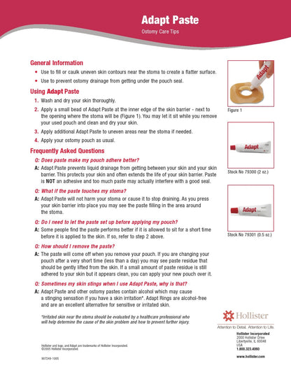 Hollister Adapt Skin Barrier Paste 79301, Ostomy Care, 14.2g Travel Tube - Each