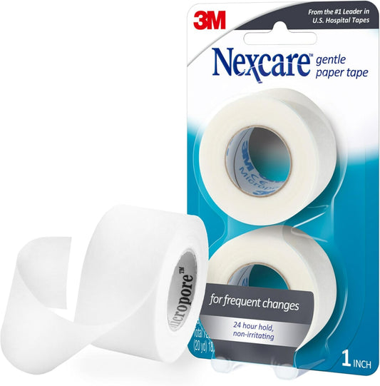 Nexcare Micropore Gentle Paper Tape White 25mm Twin Pack