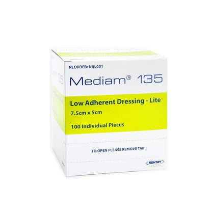 Sentry Mediam 135 Low Adherent Dressings Lite 7.5cm x 5cm NAL001 - 100 Box Each