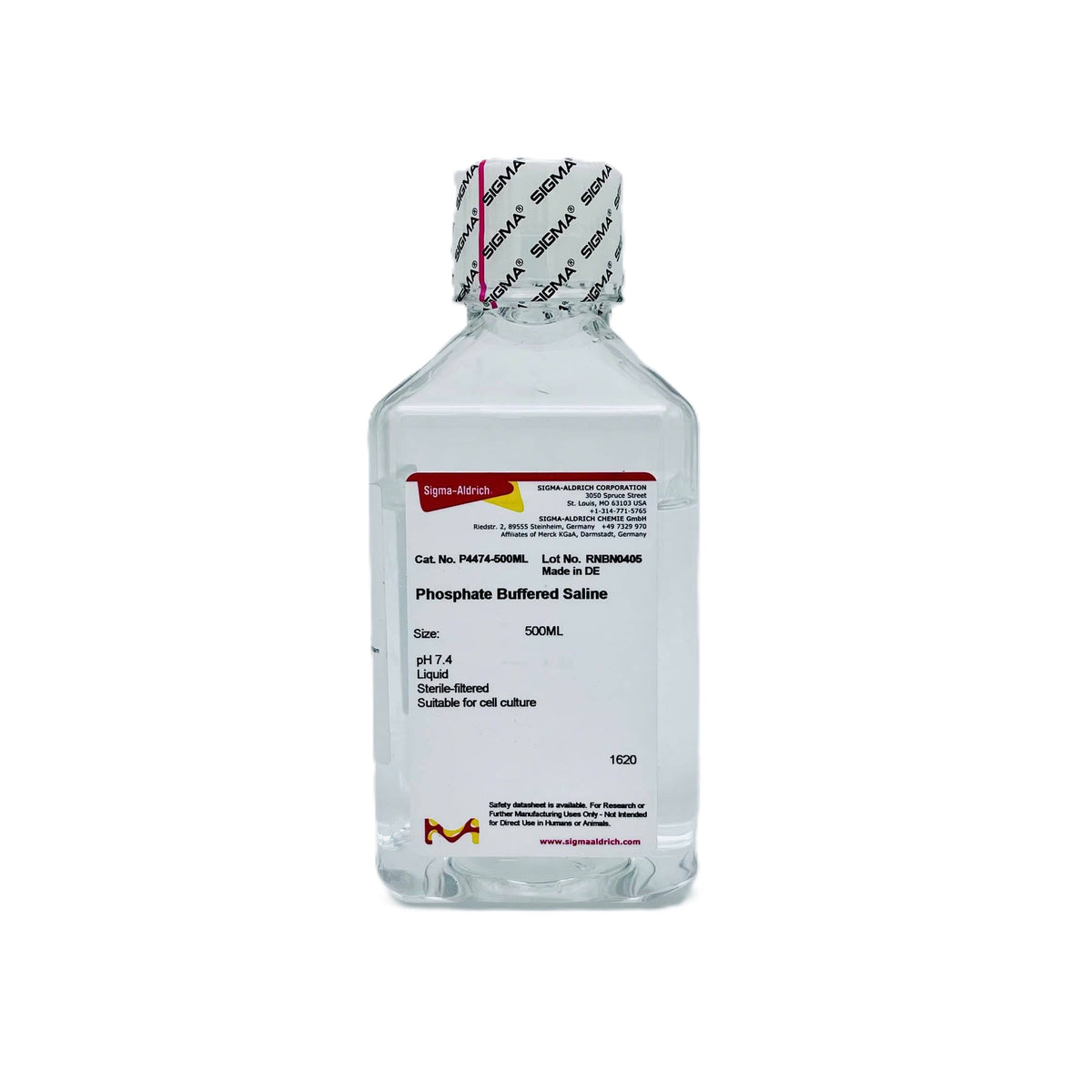 Sigma-Aldrich Phosphate Buffered Saline pH 7.4, Sterile (P4474-500ML) - 500mL