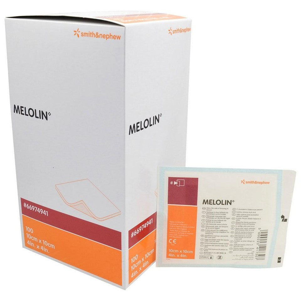 Smith+Nephew Melolin Non-Adhesive Dressing 10cm x 10cm (66974941) - 100 Box Each