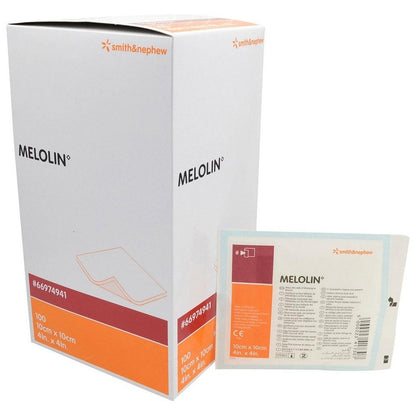 Smith+Nephew Melolin Non-Adhesive Dressing 10cm x 10cm (66974941) - 100 Box Each