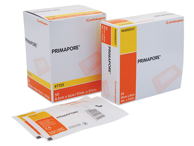 Smith+Nephew Primapore Island Dressing 7.2cm x 5cm (660003634) - 50 Box Each